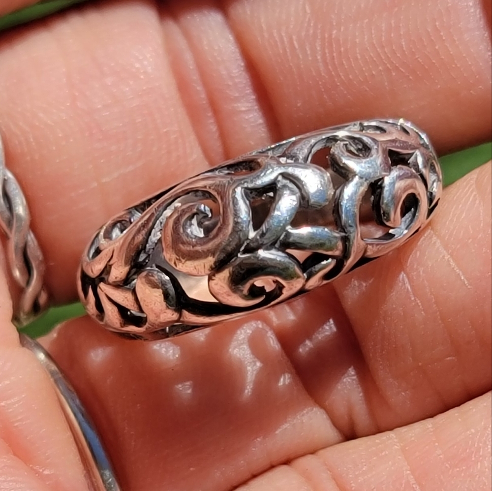 925 Sterling Silver Fine Scrollwork Filigree Bali… - image 6